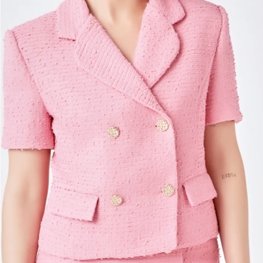 Endless Rose Textured Pink Blazer